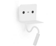 Liseuse led "Slange" 3W avec port usb | Blanc