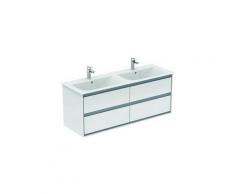 CONNECT AIR Meuble pour lavabo-plan double Couleur blanc laqué 517 x 1300 x 440 mm (E0824B2)