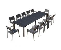 Console résine avec 12 chaises et leurs housses de protection