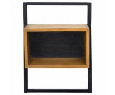 Table de chevet vintage bois et métal noir SERAH