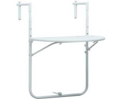 Topdeal VDTD30270_FR Table de balcon Blanc 60x64x83,5 cm Plastique Aspect de rotin