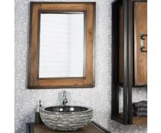 Miroir de salle de bain élégance bois métal 60x80