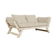 Banquette méridienne futon BEBOP pin naturel coloris beige couchage 75*200 cm. - taupe