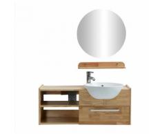 Meuble de salle de bain : vasque, meuble sous-vasque, étagère et miroir EYTAN