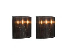 ann-kathrin - Applique murale Rustique - 4 lumière - L 300 mm - Noir - Classique/Antique