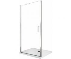 Cabine de douche de 8 millimètres à battant pour installation en niche H.200 réversible – 69-73 cm