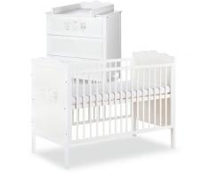 MARSELL Ensemble commode à langer + lit bébé 120X60
