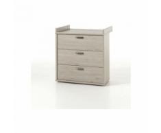 Commode à langer contemporaine chêne clair Stefi
