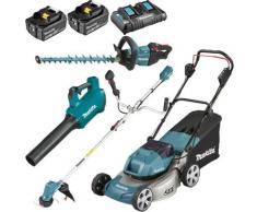 Pack Makita Jardin: tondeuse 36V DLM460 + débroussailleuse 18V DUR191UZX3 + taille-haies DUH502 +