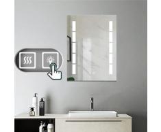 Aica Sanitaire - Miroir salle de bain 80x60cm anti-buée Mural LED Lumière Illumination avec