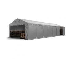 Intent24.fr - Hangar tente de stockage 5 x 16 m d'élevage de 2,60m de hauteur gris épaisses d'env.