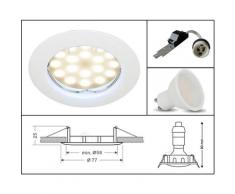 Lampesecoenergie - SPOT LED ENCASTRABLE COMPLETE RONDE FIXE eq. 50W BLANC CHAUD 3000K