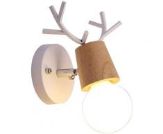 Loft Vintage Applique Lampe Murale en Bois Rustique Rétro Métal Appliques de Type Bougeoir pour