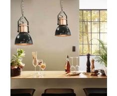 Asupermall - Plafonniers 2 pcs Noir Rond E27