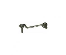 Crochet contrevent pour fermeture de porte et volet, L60xD3.5mm, acier zingué.