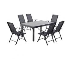 Ravenne 6. Salon de jardin en aluminium 6 places gris