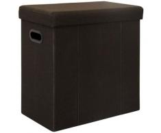DuneDesign Panier à Linge pliable 70L coffre de rangement pliant avec poignées couvercle pouf