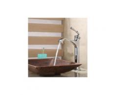 Robinet lavabo mitigeur style vintage en laiton solide Chromé
