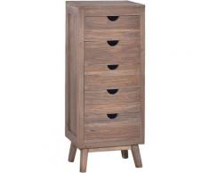 True Deal - Buffet avec 5 tiroirs 40x30x100 cm Bois de teck massif