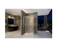 Paroi de douche fixe et porte coulissante EX802, verre NANO 8mm , 90 x 120 x 195 cm + receveur de