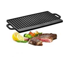 Plaque en Fonte, Poele Grille Induction Barbecue, Set Plaque Cuisson Rectangulaire, Idéal pour