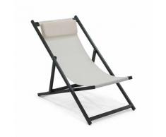 Chilienne pliante avec repose tête - Blanc