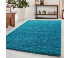 SHAGGY - Tapis Uni à poils longs - Turquoise 240 x 340 cm