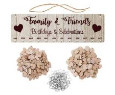 1 Set Rappel Suspendu Bricolage Calendrier en Bois Rappel Artisanat Calendrier Mural pour Salon