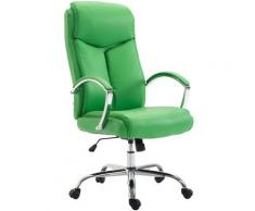 Fauteuil de bureau XL Vaud similicuir vert