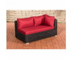 Canapé d'angle de 2 places Tessera rond/noir Rouge rubin