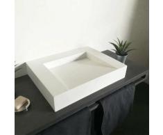 Vasque 60 cm à poser en solid surface sans percement - Soko II