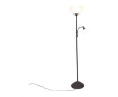 QAZQA dallas - Lampadaire avec lampe de lecture Rustique - 1 lumière - H 1850 mm - Brun rouille