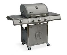 Alice's Garden - Barbecue gaz inox 14kW - Richelieu Inox - Barbecue 3 brûleurs + 1 feu latéral,