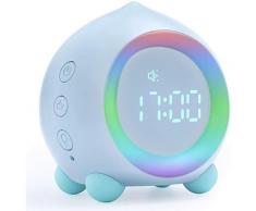 Réveil Enfant Fille Garçon Lumineux avec Lampe de Soleil, Réveil Matin Intelligent au Chevet,