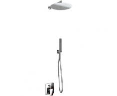 Set pour douche double fonction modéle slim avec douchette à main et pommeau douche - 25 cm