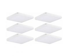 Lot de 6 plafonniers LED ALU encastrable blanc salon éclairage design lampe d'entrée SLIM