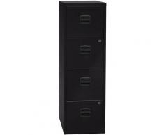Bisley Home Classeur pour dossiers suspendus PFA, 4 tiroirs, noir | PFA4F633