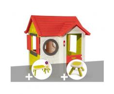 Cabane enfant My Neo House + Table et 2 chaises + Tabouret - Smoby