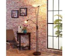 Lampadaire LED 'Felicia' en métal pour salon & salle à manger - rouille, ambre