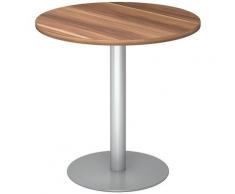 HAMMERBACHER Table de réunion Ø 800 mm - piétement argent - plateau façon prunier | VSTF08/Z/S