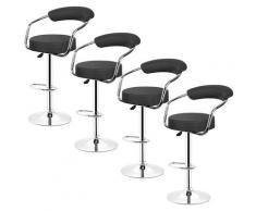 Jeobest - 4 Tabouret haut bar cuisine fixe pivotant réglable en hauteur avec repose-pieds