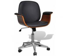 Youthup - Chaise pivotante Bois courbé et similicuir