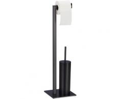 ensemble avec brosse WC et dérouleur papier, vertical, set, accessoire salle de bain, 72,5 x 20 x