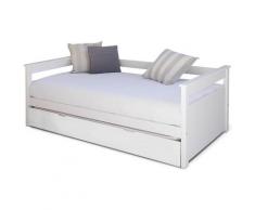 Lit banquette gigogne Izao Blanc 80x200 cm - Blanc
