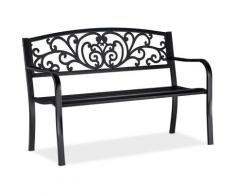 Banc de jardin, Banc extérieur, balcon, 2 places, fonte de fer, ornements, Fonte, acier