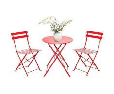 Ensemble bistrot 2 chaises + table pliante pour le jardin, le balcon, la varanda et la terrasse