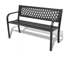VDTD26838_FR Banc de jardin 118 cm Acier Noir - Topdeal