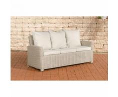 Canapé 3 places Fisolo 5 mm polyrotin rond rond/blanc perle Blanc beige