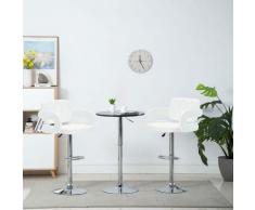 Chaise de bar pivotante 2 pcs Similicuir 54 x 58 x 115 cm Blanc