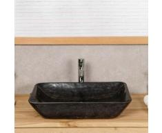 Vasque de salle de bain à poser en marbre CARMEN 60 CM noir